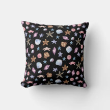 Ocean Blue and Purple Summer Starfish and Seashell