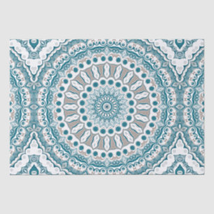 Ocean Blue and White Nautical Mandala Design Tissue Paper