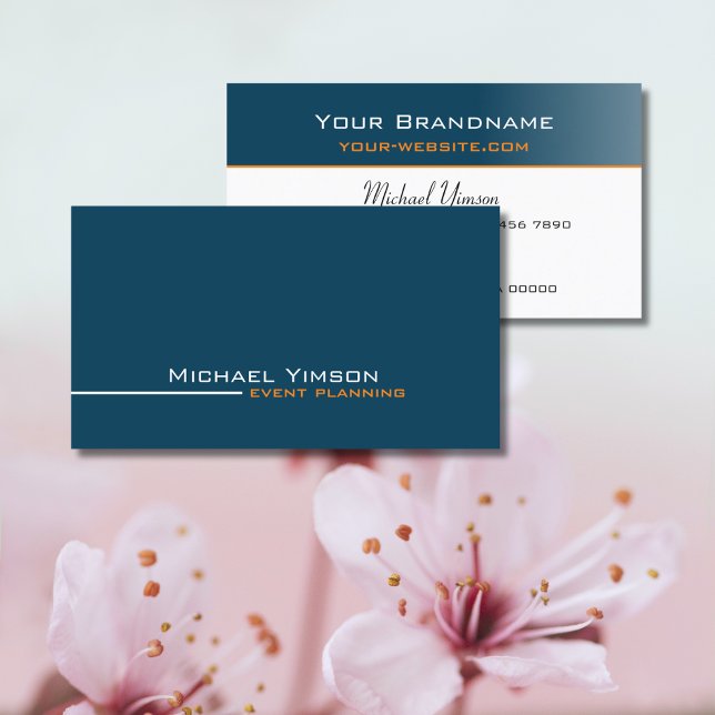 Ocean Blue and White Simple Modern Professional Business Card (Creator Uploaded)