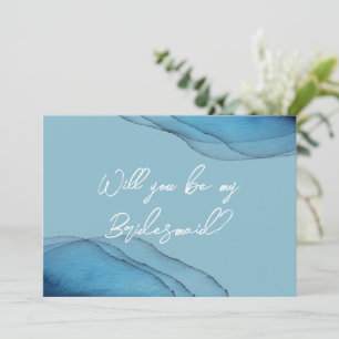 Ocean blue aquamarine be my bridesmaid proposal invitation
