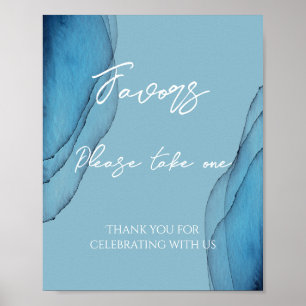 Ocean blue aquamarine Favours please take one   Poster