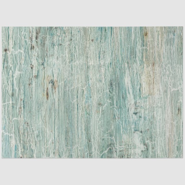 Ocean Blue Beach Rustic Wood Crackle Decoupage 3 Tissue Paper (Front)