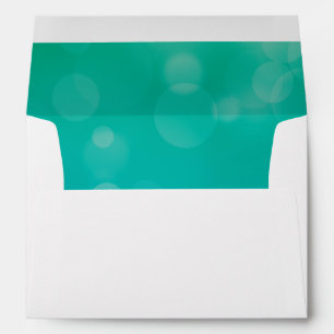 Ocean Blue Bubbles Modern Wedding Envelopes