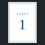 Ocean Blue Classic Minimalist  Table Number<br><div class="desc">Ocean Blue Classic Minimalist Table Number. Customisable!</div>