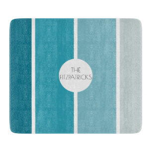Ocean Blue Colour Blocks Modern Hip Charcuterie Cutting Board