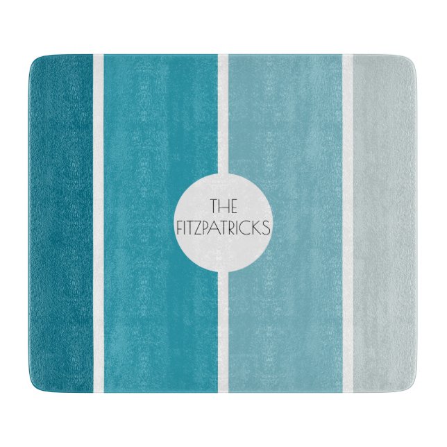 Ocean Blue Colour Blocks Modern Hip Charcuterie Cutting Board (Front)