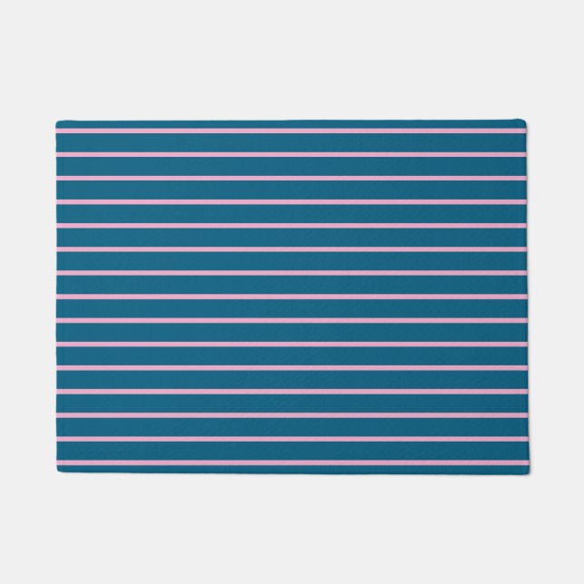 Ocean Blue Colour Minimalist Modern Plain Doormat (Front)