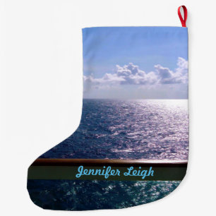 Ocean Blue Custom Large Christmas Stocking
