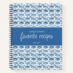 Ocean Blue Custom Name Newlyweds Favourite Recipes Notebook