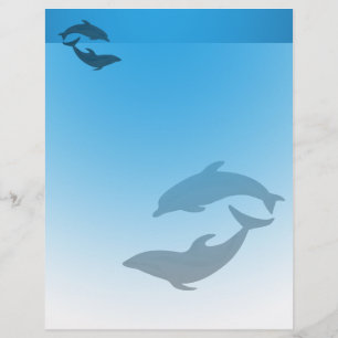 Ocean Blue Dolphins Letterhead Stationary