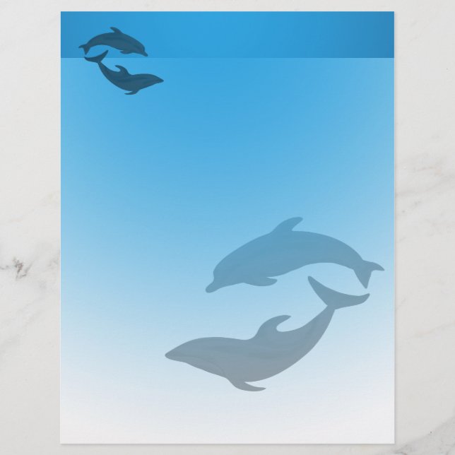 Ocean Blue Dolphins Letterhead Stationary (Front)