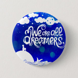 Ocean Blue Dreams Stars Inspirational Quote 6 Cm Round Badge