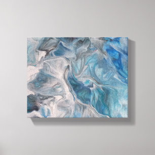 Ocean Blue, Fluid Art Abstract Canvas Print