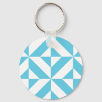 Ocean Blue Geometric Deco Pattern