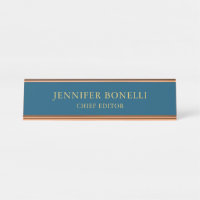 Ocean Blue & Gold Colour Trendy Modern Plain