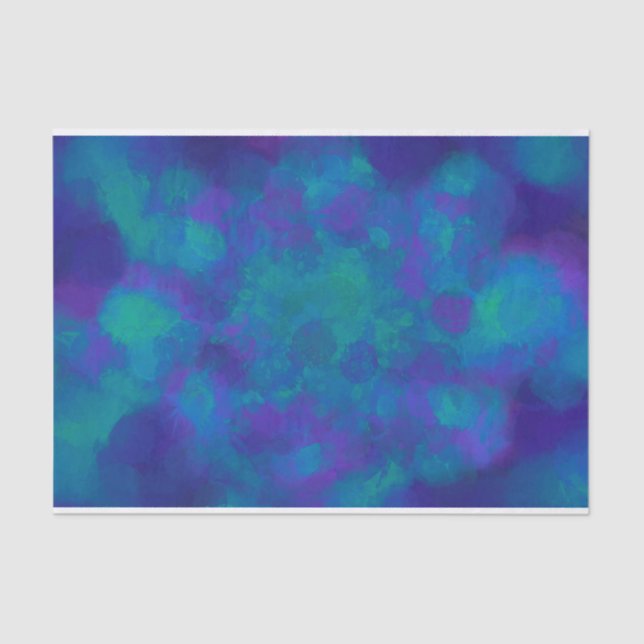 Ocean Blue Green Teal Nautical Watercolor Abstract Tissue Paper (Front)