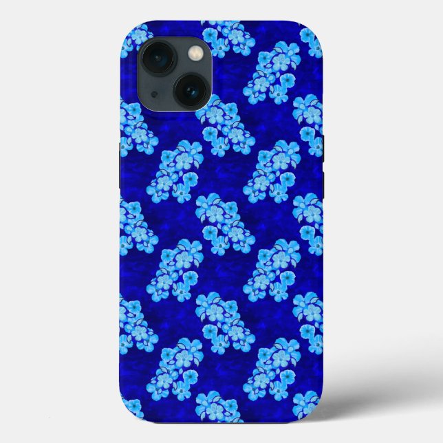 Ocean Blue Honu Turtles Hibiscus Flowers Case-Mate iPhone Case (Back)