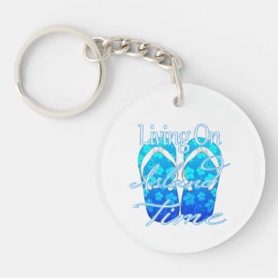 Ocean Blue Island Time Key Ring