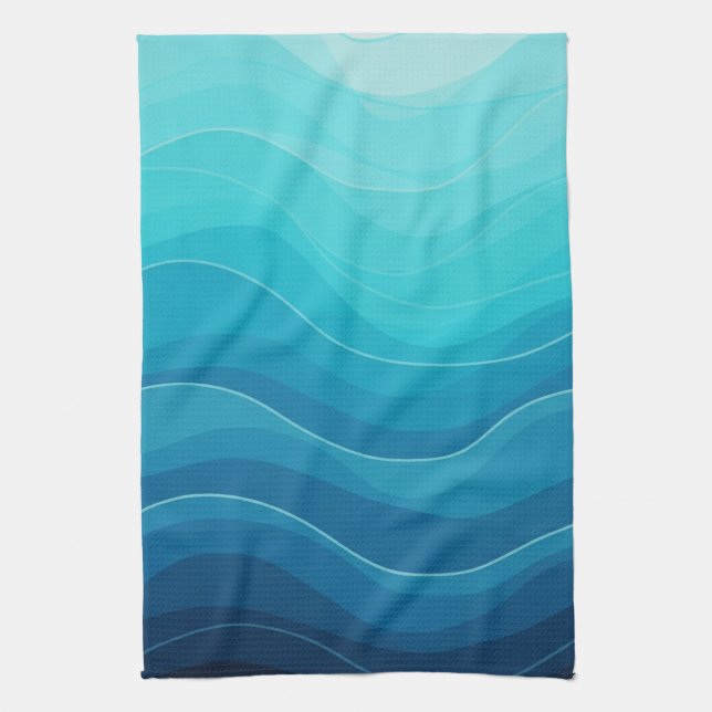 Ocean Blue Kitchen Towel, Kitchen Towel (Vertical)