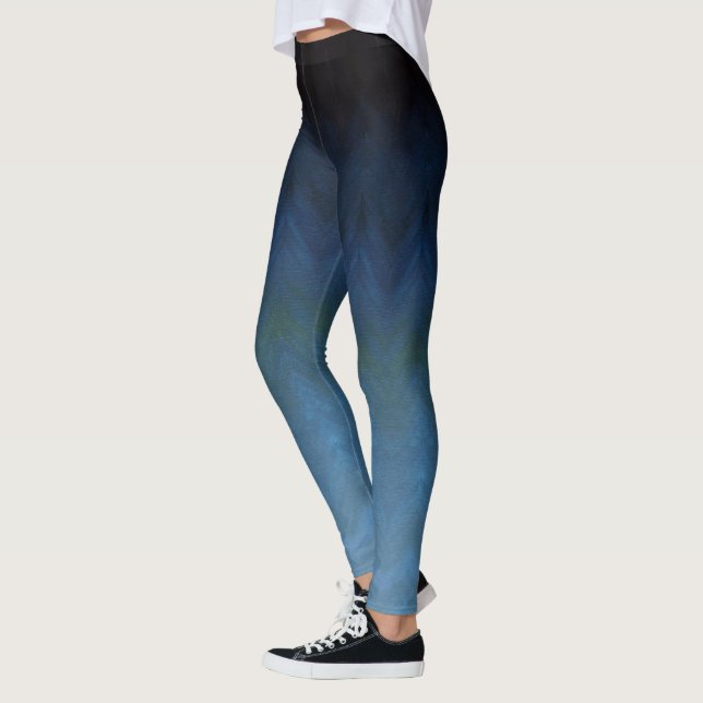 Ocean Blue Leggings Canvas Blue Legging Pants (Left)