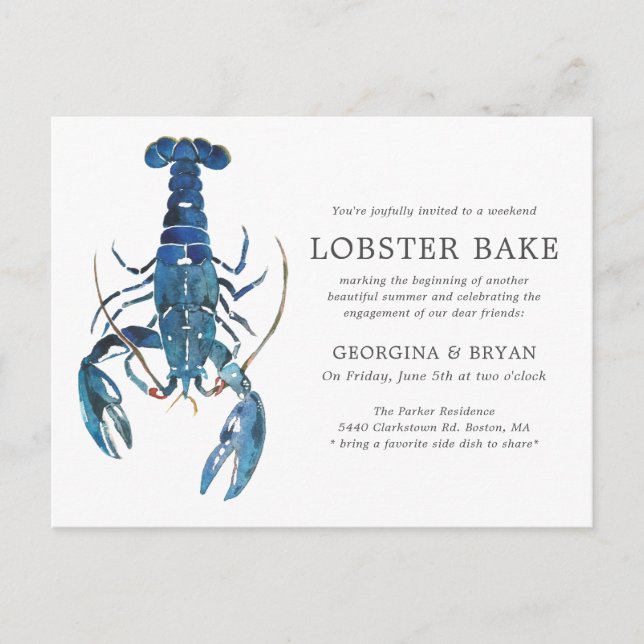 Ocean Blue Lobster Bake Postcard (Front)