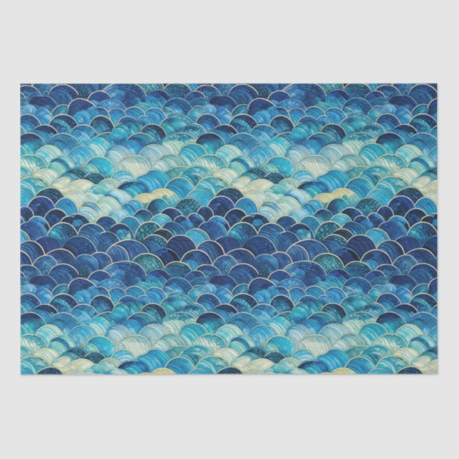 Ocean Blue Mermaid Tissue Paper (Front)