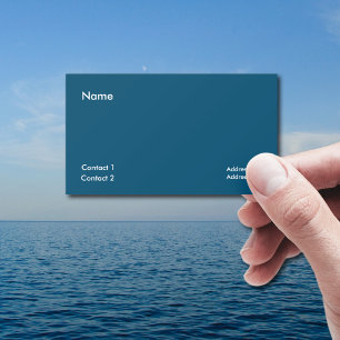 Ocean Blue Minimalist  - add QR  code Business Card