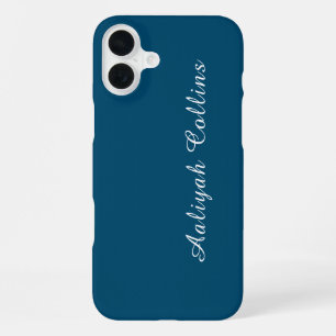 Ocean Blue Minimalist Professional Modern iPhone 16 Plus Case
