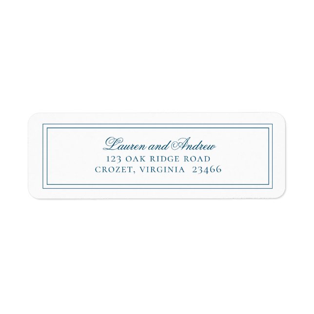 Ocean Blue Modern Minimalist Return Address Label (Front)