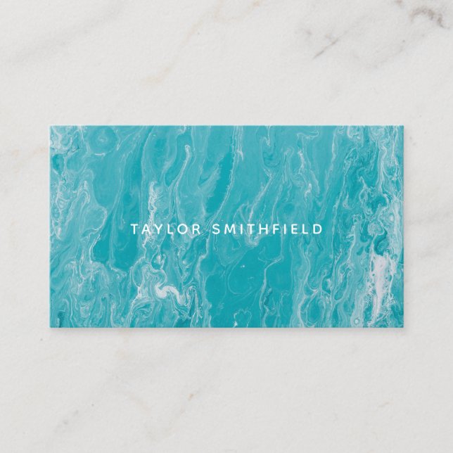 Ocean Blue Modern Paint Business Card (Front)