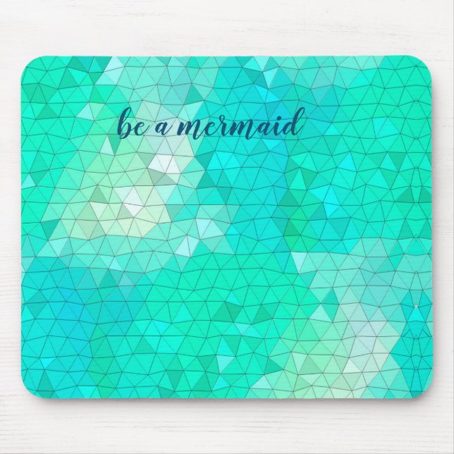 Ocean Blue Mosiac Pattern Be a Mermaid Gel Mouse P Mouse Mat (Front)
