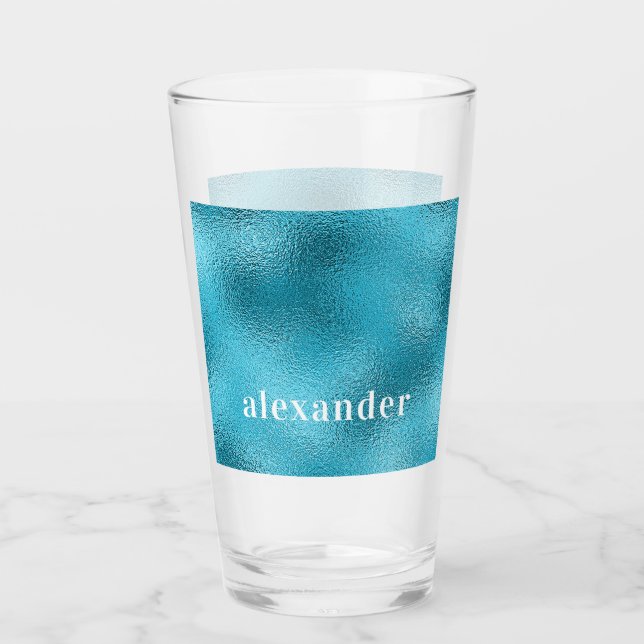 Ocean Blue name Glass (Front)