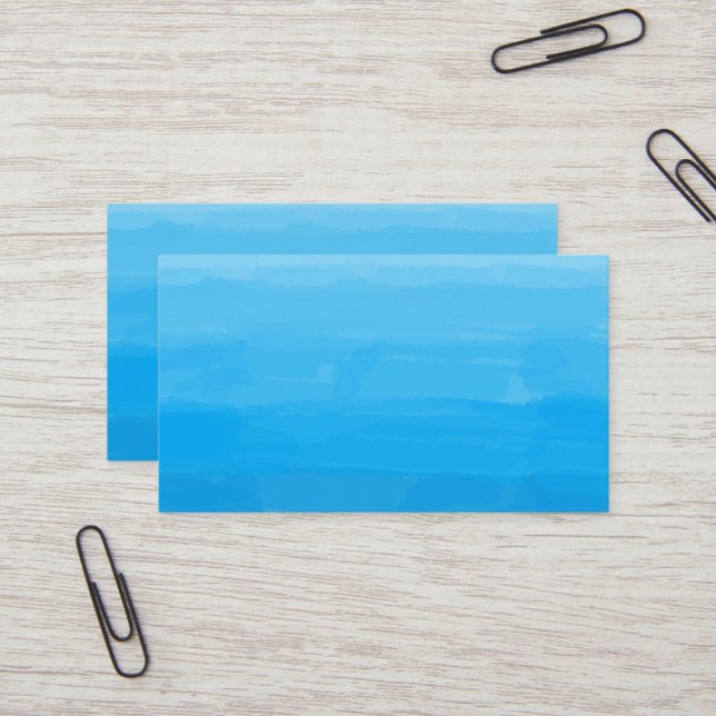 Ocean Blue Ombre Business Cards (Front/Back In Situ)