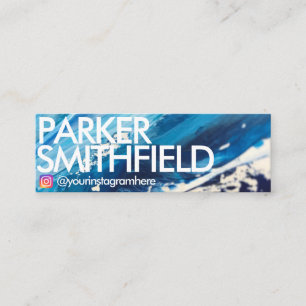 Ocean Blue Paint Splatter Mini Business Card