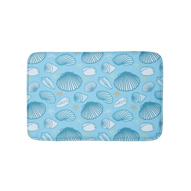 Ocean Blue Pattern Bath Mat (Front)