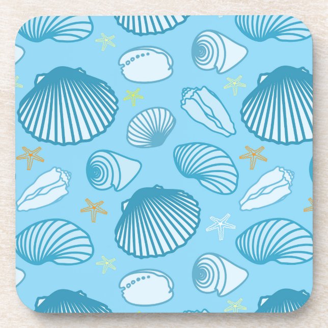 Ocean Blue Pattern Coaster (Front)