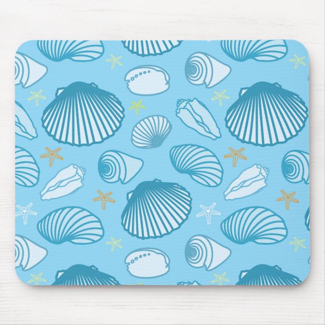 Ocean Blue Pattern Mouse Mat (Front)
