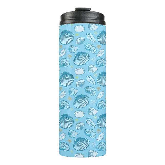 Ocean Blue Pattern Thermal Tumbler (Front)