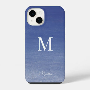 Ocean Blue Personalised Monogram Name iPhone 14 Case