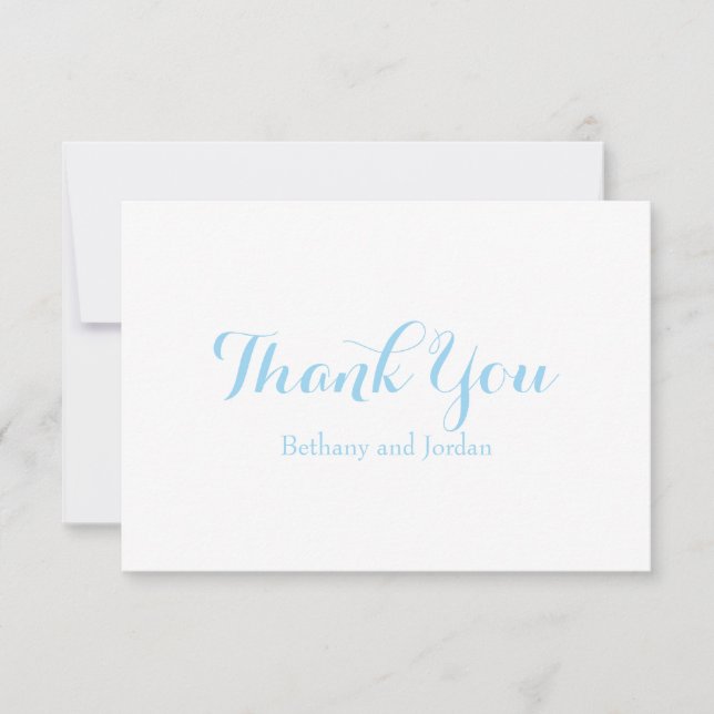 Ocean Blue Personalised Thank You Notes Invitation (Front)