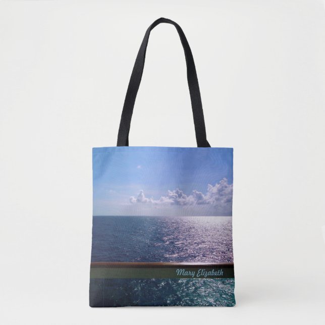 Ocean Blue Personalised Tote Bag (Front)