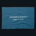 Ocean Blue Plain Elegant Modern Minimalist Tea Towel<br><div class="desc">Represent yourself with this modern,  elegant design. This template can be customised to meet all professional occupations.</div>