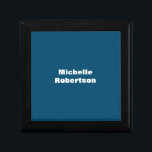 Ocean Blue Plain Minimalist Add Own Name Gift Box<br><div class="desc">Those who see it will say what a simple design and will not be able to take their eyes off this. It is a very elegant, very aesthetic and very simple perfect design. With such simplicity, you will immediately reflect what a fine personality you have and the sensitivity in your...</div>