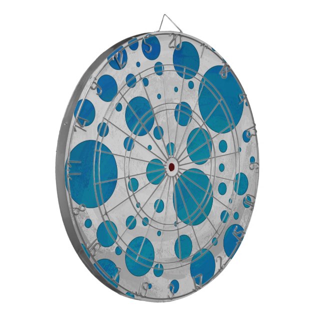 Ocean Blue Polka Dots Dartboard (Front Left)