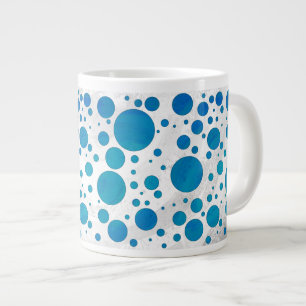 Ocean Blue Polka Dots Large Coffee Mug