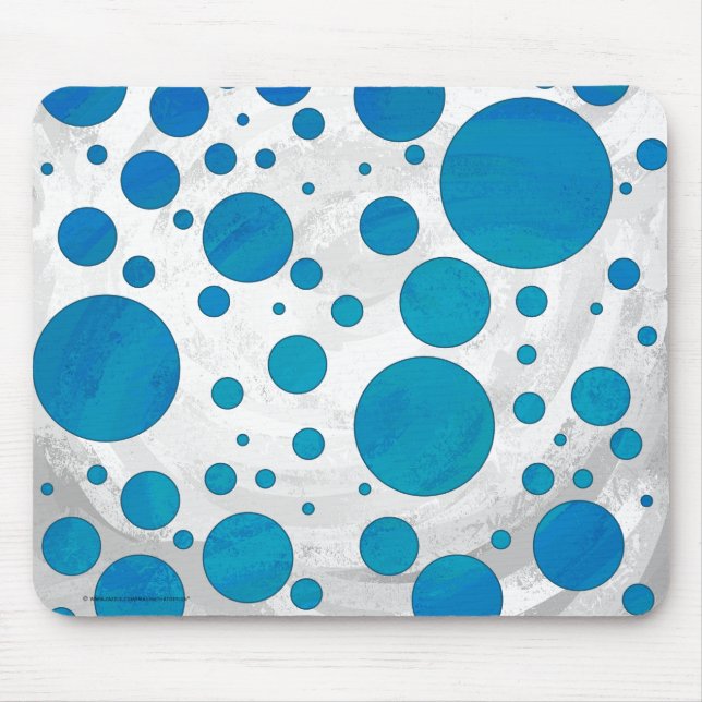 Ocean Blue Polka Dots Mouse Mat (Front)