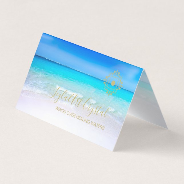 Ocean Blue Professional Business Card (Front)