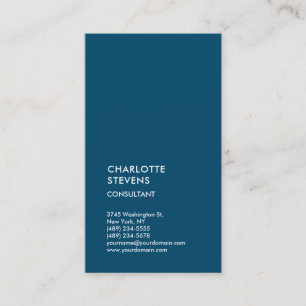 Ocean Blue Red Trendy Minimalist Elegant Simple Business Card