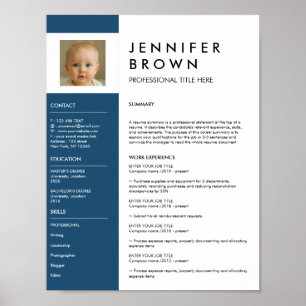 Ocean Blue resume cv photography digital download Poster