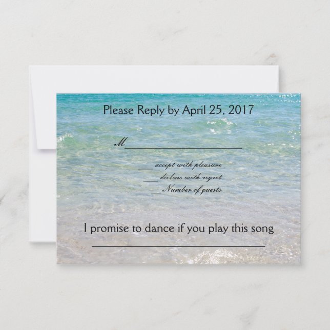 Ocean Blue Rsvp with song Request Card (Front)